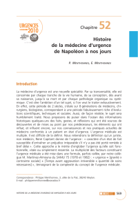 Histoire de la médecine d`urgence de Napoléon à nos jours