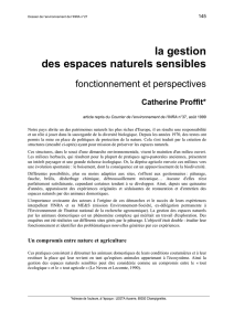 la gestion des espaces naturels sensibles