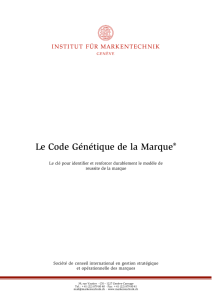 Le Code Génétique de la Marque - Institut für Markentechnik Genf