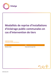 Modalités de reprise d`installations d`éclairage public