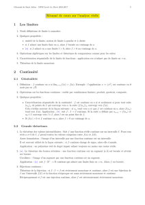 Limites, continuité dérivabilité - Site Personnel de Arnaud de Saint