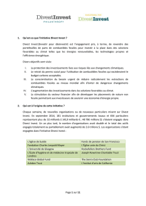 Page 1 sur 11 1. Qu`est-ce que l`initiative Divest Invest ? Divest