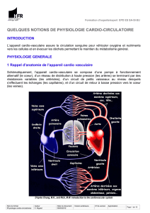 Rappel physiologie cardio-circulatoire - Cours