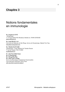 Notions fondamentales en immunologie