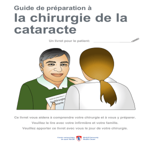 la chirurgie de la cataracte - Éducation des patients du CUSM