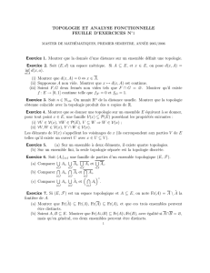 Topologie - Feuille n o 1 - Institut de Mathématiques de Bordeaux