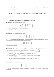 TD 4 : Notions élémentaires de géométrie analytique 1 Systèmes