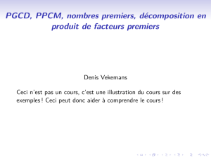PGCD, PPCM, nombres premiers, décomposition en produit de
