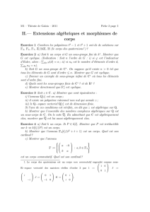 II.— Extensions algébriques et morphismes de corps