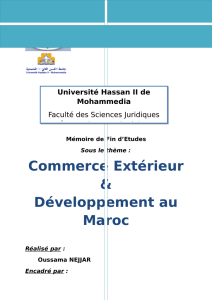 Commerce Extérieur et Développement au Maroc