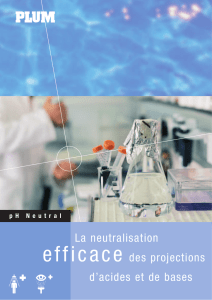 La neutralisation efficace des projections d`acides et de bases