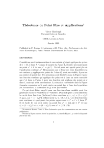Théor`emes de Point Fixe et Applications1