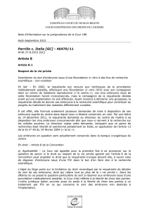 Parrillo c. Italie [GC] - 46470/11 Article 8