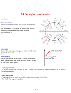 5.1 Les angles remarquables