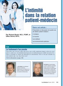 La relation patient-médecin - STA HealthCare Communications
