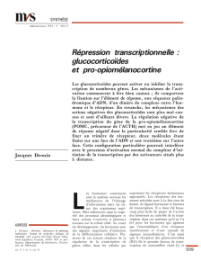 Répression transcriptionnelle : glucocorticoïdes et - iPubli
