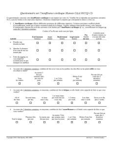 Questionnaire sur l`insuffisance cardiaque (Kansas City)( KCCQ-12)