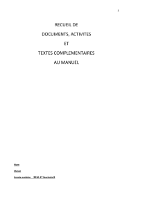 recueil de documents, activites et textes complementaires au manuel