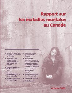 Rapport sur les maladies mentales au Canada Rapport sur les