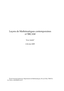 Leçons de Mathématiques contemporaines à l`IRCAM
