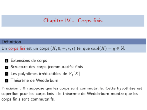 Chapitre IV - Corps finis N. - UTC