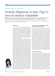 Smarter Medicine: la liste «Top 5» pour le secteur hospitalier