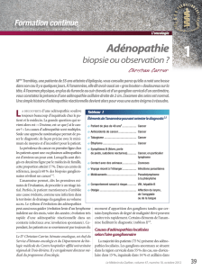 Adénopathie biopsie ou observation