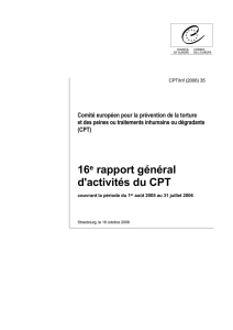 16e rapport général d`activités du CPT