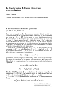 La Transformation de Fourier Géométrique et ses Applications