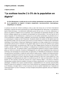 La scoliose touche 2 à 5% de la population en Algérie