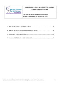 Rôle de L`IDE dans le dispositif d`annonce en onco-hémato