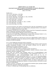 Arrêté royal du 3 mars 1992 concernant la mise