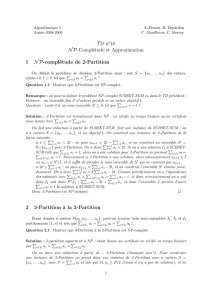 TD no10 NP-Complétude et Approximation 1 NP-complétude