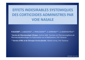 Pascale Olivier_Corticoides voie nasale ET VC_Matinales 2012