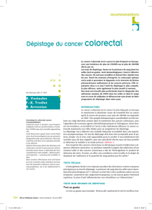 Dépistage du cancer colorectal, Revue médicale suisse, 2013