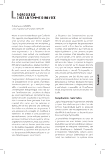LA GROSSESSE CHEZ LA FEMME DIALYSEE