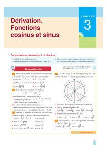 Dérivation. Fonctions cosinus et sinus