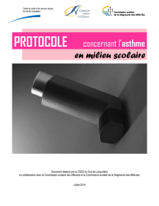 Protocole concernant l`asthme en milieu scolaire (version 2014)