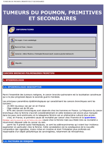 TUMEURS DU POUMON, PRIMITIVES ET SECONDAIRES