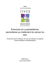 Exercices et Lymphœdèmes secondaires au traitement du cancer