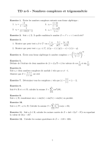 TD n  5 - Nombres complexes et trigonométrie