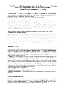 Conditions particulières de pratique de la plongée sous