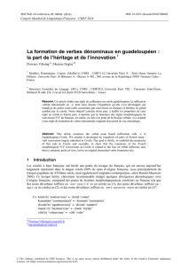 La formation de verbes dénominaux en guadeloupéen : la part de l