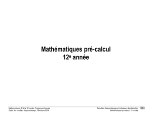 Mathématiques pré-calcul – 12e année