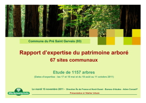 Rapport d`expertise du patrimoine arboré Rapport d`expertise du