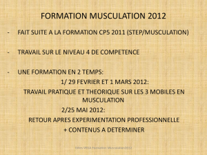 Stage de formation musculation 2012