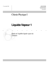 Liquide-Vapeur 1 Etudes de l`équilibre liquide-vapeur du 1