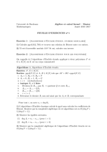 Université de Bordeaux Algèbre et calcul formel – Master
