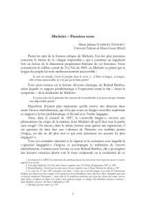Michelet – Premiers mots - Société des études romantiques et dix
