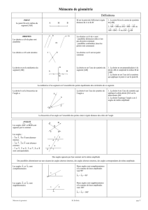 Mémento de géométrie